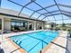 Beautiful screened-in pool area with brick patio, outdoor seating, and views of the expansive yard, perfect for outdoor living at 9125 Palm Beach Dr, Brooksville, FL 34613