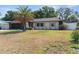 Charming single-story home with a well-manicured lawn and a mature palm tree in the front yard at 2192 Meredith Dr, Spring Hill, FL 34608
