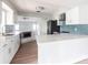 Modern kitchen featuring stainless steel appliances, white cabinets, and backsplash at 305 Yellow Elder, Punta Gorda, FL 33955