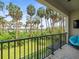 Balcony with railing offering serene views of palm trees and green space at 4740 Tuscan Loon Dr, Tampa, FL 33619