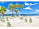 Scenic beach access with a lush palm trees, leading to the beautiful ocean at 5041 Royal Palms Way # 203, New Port Richey, FL 34652
