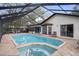 Refreshing screened-in pool and spa, creates a tranquil outdoor escape for relaxation and entertainment at 6490 Pine Meadows Dr, Spring Hill, FL 34606