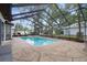 Relaxing screened-in pool area with spa offers a perfect outdoor retreat for leisure and entertainment at 6490 Pine Meadows Dr, Spring Hill, FL 34606
