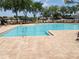 The community pool features lounge chairs, mature trees, and landscaping for residents at 954 Old Windsor Way, Spring Hill, FL 34609