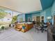 Inviting screened-in porch with a relaxing hot tub and outdoor dining area at 2255 Long View Cir, Brooksville, FL 34604