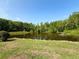 Scenic pond view surrounded by trees, providing a tranquil and natural setting at 11631 Bayonet Ln, New Port Richey, FL 34654