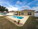 Enjoy the backyard pool with a patio, perfect for relaxation and entertainment with privacy fence at 15205 Durango Cir, Brooksville, FL 34604