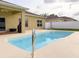 Sparkling in-ground pool with patio and backyard view, perfect for outdoor enjoyment at 15205 Durango Cir, Brooksville, FL 34604