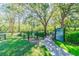 Entrance to a fenced dog park with benches and signage, offering a dedicated space for pets at 20720 Eustis Rd, Land O Lakes, FL 34637