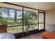Covered and screened lanai with comfortable seating overlooking a well-maintained lawn and lush greenery at 3274 Lori Ln # 2, New Port Richey, FL 34655