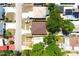 Aerial view of the neighborhood, surrounded by mature trees at 3315 W Saint John St, Tampa, FL 33607