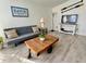 Comfortable living space featuring a gray sofa, stylish decor, and abundant natural light at 3315 W Saint John St, Tampa, FL 33607