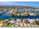 Stunning aerial shot of a waterfront community with deep water canals and beautiful surrounding nature at 3352 Gulfview Dr, Hernando Beach, FL 34607