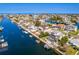 Aerial view of waterfront homes with canal access and beautiful coastline at 3352 Gulfview Dr, Hernando Beach, FL 34607