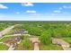 Aerial view showcases the neighborhood, mature trees, and proximity to amenities at 4190 Lema Dr, Spring Hill, FL 34609