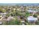 A picturesque aerial view of a neighborhood with lush trees, serene waterways, and single-Gathering homes at 4420 Marine Pkwy, New Port Richey, FL 34652