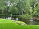 Scenic view of the pond with lush greenery and trees, offering a serene and natural setting at 4903 Myrtle Oak Dr # 12, New Port Richey, FL 34653