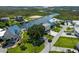 Stunning aerial view of waterfront homes along a tranquil river with lush greenery and private docks at 5234 Foxhall Ct, Weeki Wachee, FL 34607