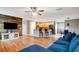 Open concept kitchen with island, breakfast bar, and dining area at 9527 Southern Charm Cir, Brooksville, FL 34613
