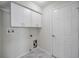 Cozy laundry room features cabinets above the hookups and a door to the side at 10344 Tecoma Dr, Trinity, FL 34655