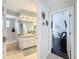 Bathroom featuring a bathtub and a sink vanity, offering comfort and functionality at 13627 Glaze Brook Dr, Hudson, FL 34667