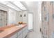 Bathroom featuring a single vanity and shower with curtain at 18244 Autumn Lake Boulevard, Hudson, FL 34667