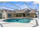 Back of house showing screened-in pool and covered patio features, perfect for outdoor living at 18244 Autumn Lake Boulevard, Hudson, FL 34667