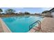 Outdoor swimming pool with a pool ladder and deck for enjoying the sunshine and recreation at 18520 Hidden Pines Way, Hudson, FL 34667