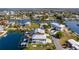 Stunning aerial view of the waterfront home, showcasing the canals and its prime location in Hernando Beach at 3546 Flamingo Blvd, Hernando Beach, FL 34607