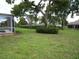 Expansive green backyard with a variety of trees and bushes, perfect for relaxation and recreation at 4048 St Ives Blvd, Spring Hill, FL 34609