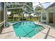 Private pool with a covered enclosure offers a clean pool and relaxing environment at 4048 St Ives Blvd, Spring Hill, FL 34609