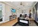 A functional home office with a custom desk, offering a productive workspace at 4348 Harborpointe Dr, Port Richey, FL 34668