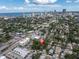 An aerial view shows the property's location near downtown and the waterfront with beautiful blue skies at 435 11Th N Ave, St Petersburg, FL 33701