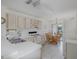 Bright eat-in kitchen featuring white cabinets and appliances, and a dining area with sliding glass doors to the patio at 4575 Whitton Way # 1132, New Port Richey, FL 34653