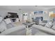 Spacious living area with comfortable seating, a large TV, and stylish coastal decor at 4917 Marlin Dr, New Port Richey, FL 34652