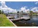 Beautiful waterfront view showcasing a private dock on a canal with well-maintained surroundings at 4937 Dory Dr, New Port Richey, FL 34652