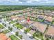Aerial view of a house in a residential area showcasing a well-manicured lawn and landscaping at 5001 Night Star Trl, Odessa, FL 33556