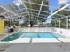 Inviting screened-in pool area with patio and lush landscaping at 6028 Dorset Rd, Spring Hill, FL 34608