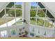 Sun-filled living room featuring soaring windows, white shiplap walls, and bright decor at 7422 New York Ave, Hudson, FL 34667