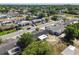 Wide aerial view of the property in a residential neighborhood with surrounding trees and streets at 7535 Christina Ln, Port Richey, FL 34668