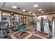 Well-equipped fitness center with treadmills, weights, and multiple TVs for entertainment at 9933 Milano Dr, Trinity, FL 34655