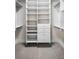 Bright, white walk-in closet with custom shelving and drawers, designed for optimal organization and storage at 9933 Milano Dr, Trinity, FL 34655