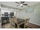 Dining area with seamless flow to kitchen, perfect for modern living and entertaining at 1004 Peninsula Ave, Tarpon Springs, FL 34689