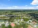 Wide angle neighborhood aerial showing large lot sizes and tree canopy at 10296 Palmgren, Spring Hill, FL 34608