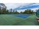 Well-maintained tennis courts with green and blue surfaces, surrounded by trees at 11308 Mollymawk Ct, New Port Richey, FL 34654