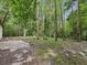 Wide shot of shady backyard with bench at 11751 Key Lime Dr, New Port Richey, FL 34654