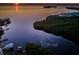 Stunning aerial view of a waterfront property at sunset, lush greenery and calm waters at 1620 Sea Breeze Dr, Tarpon Springs, FL 34689