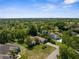 Aerial view of a home surrounded by lush greenery in a neighborhood landscape at 2443 Glenridge Dr, Spring Hill, FL 34609