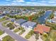 Scenic aerial view of waterfront property with a charming house and pristine landscaping at 4292 Tahiti Dr, Hernando Beach, FL 34607