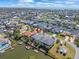 Picturesque aerial view of canal-front home with a private dock, set in a charming neighborhood at 4292 Tahiti Dr, Hernando Beach, FL 34607